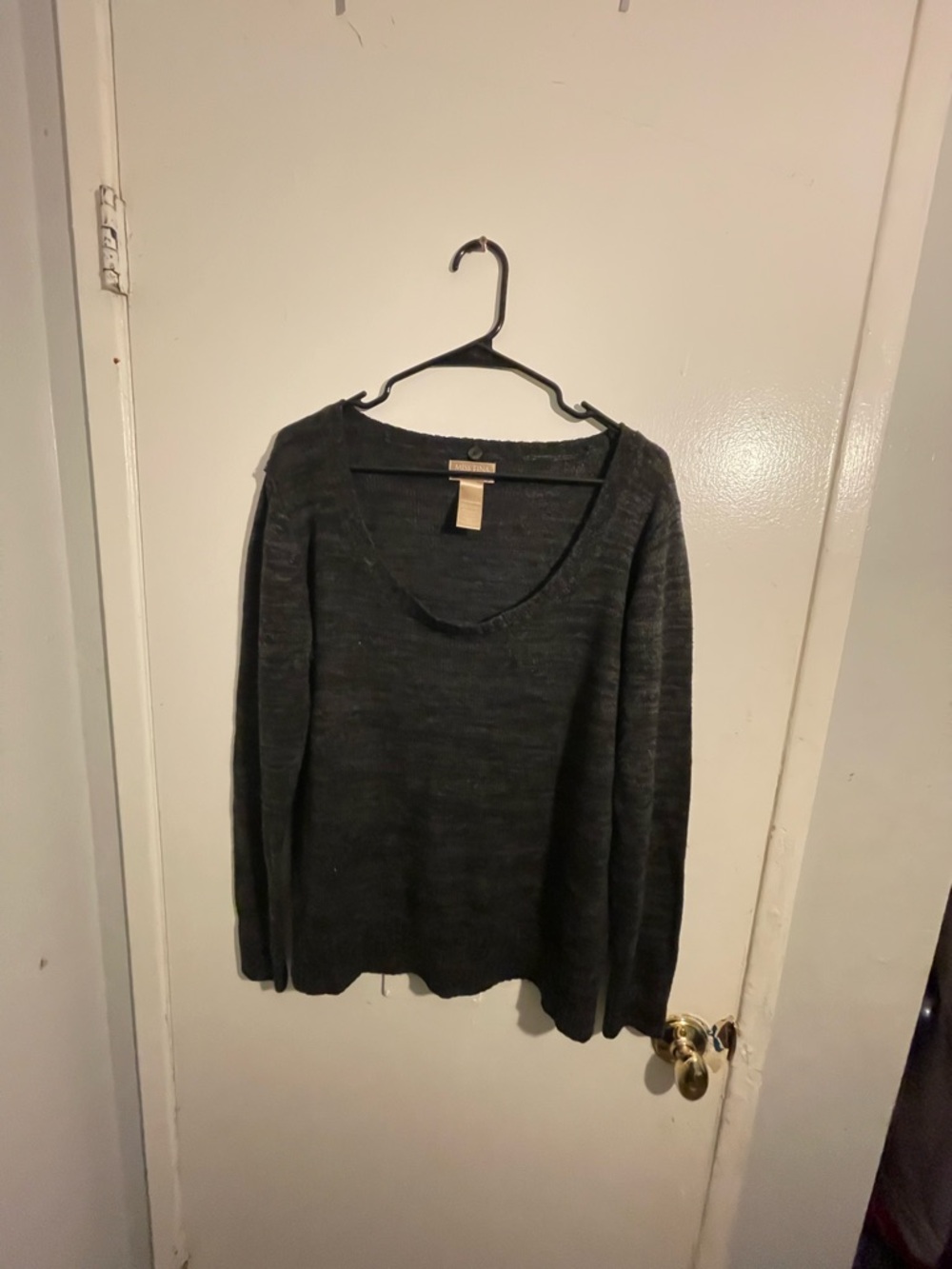 Miss Tina Dark Gray Heather Knit Sweater